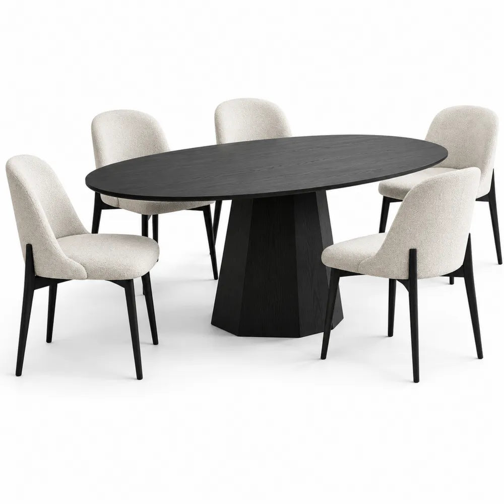 Table ¨¤ manger ovale en bois avec 4 chaises en