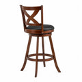 Tabouret en bois avec assise pivotante en cuir synth¨¦tique