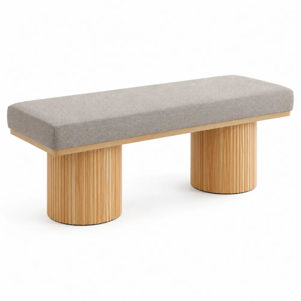 Banc en bois avec si¨¨ge en tissu