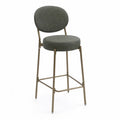 Tabouret de bar en cuir synth¨¦tique vert avec cadre m¨¦tallique 100