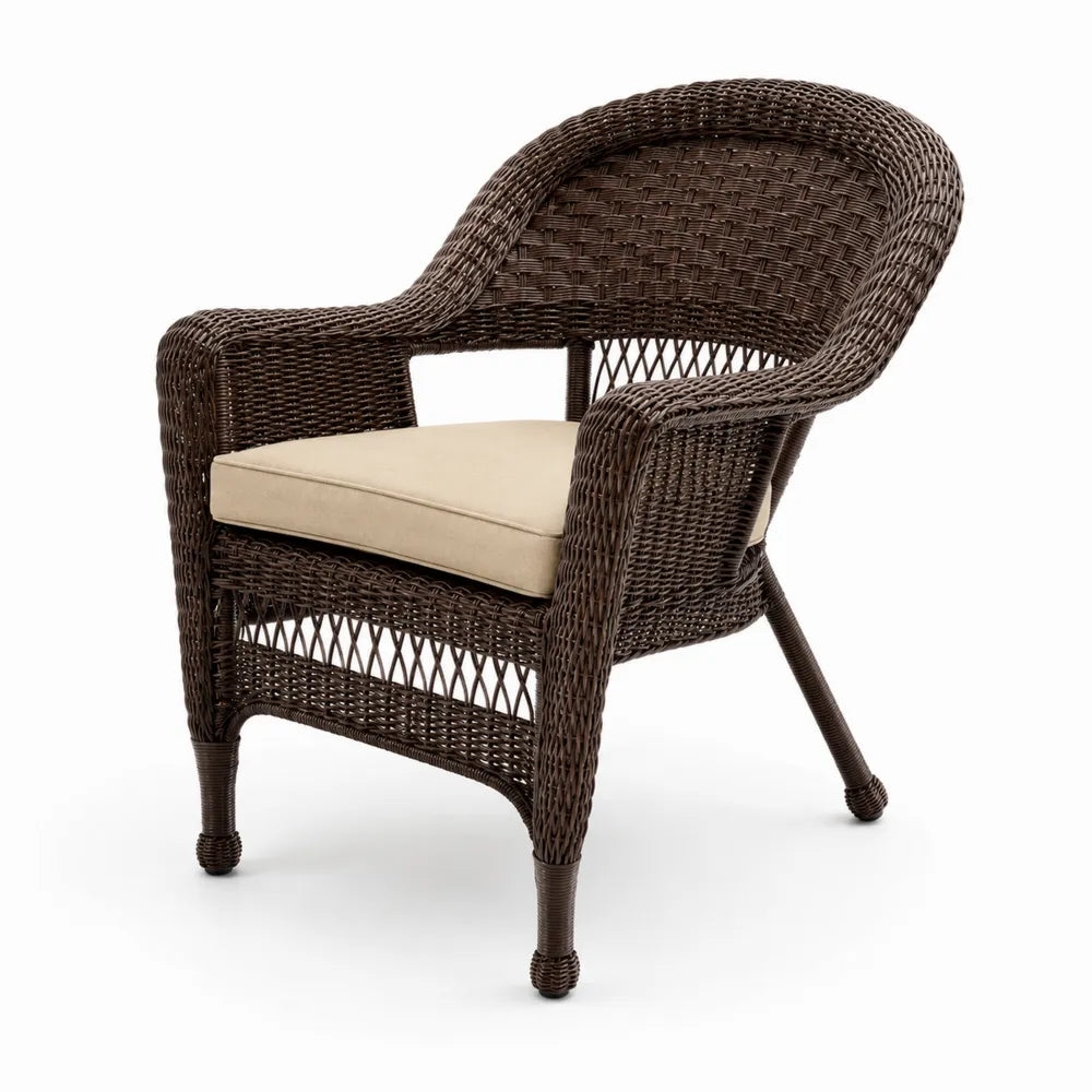 Chaise en rotin synth¨¦tique marron avec coussin